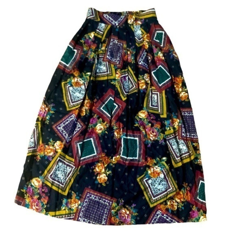 Vintage Briggs New York Maxi/Midi Floral and Mixed Print Skirt Size 6